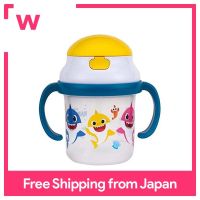 Straw Hopper Water Bottle Two-handed Mug Water Bottle with Straw Mug 230ml Baby Shark KSH2