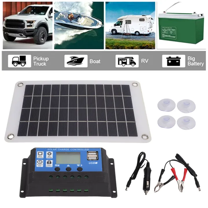 【COD】8W Outdoor Polysilicon Solar Panels Kit Waterproof 100A Portable