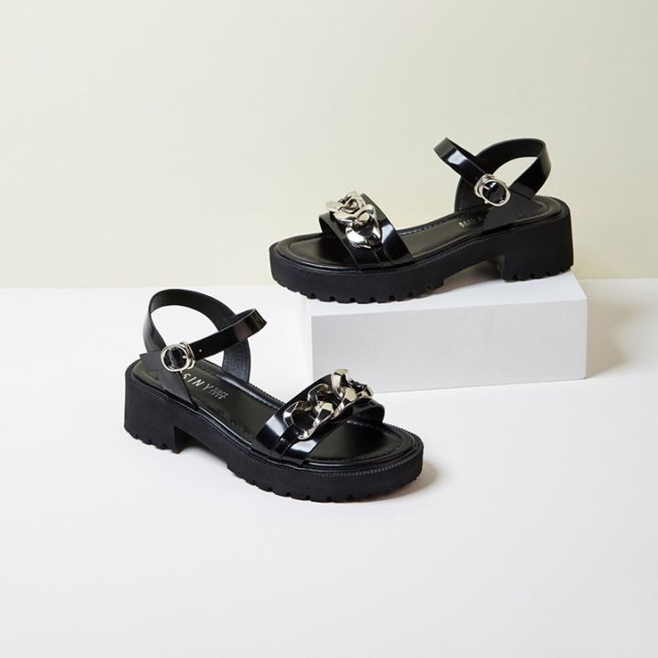 josiny-high-heels-sandals-korean-womens-shoes-black-rubber-4-5cm-height
