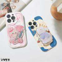 เคสโทรศัพท์ลายการ์ตูนรูปสัตว์น่ารัก1พับเป็นขาตั้งสำหรับผู้หญิง14 13 12 11 Pro Max Xr X 7 Plus เคสนิ่ม