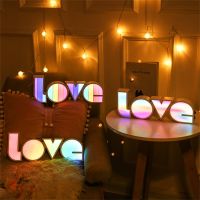 LED Rainbow Night Lights LOVE Letter Modeling Lamp Neon Light For Wedding Party Christmas Girls Room Table Deco Valentine 39;s Gift