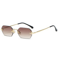 2021Kanffod Polygon Rimless Sunglasses Women Men Luxury Brand Design Male Glasses Square Frameless Eyewear Outside Travel UV400