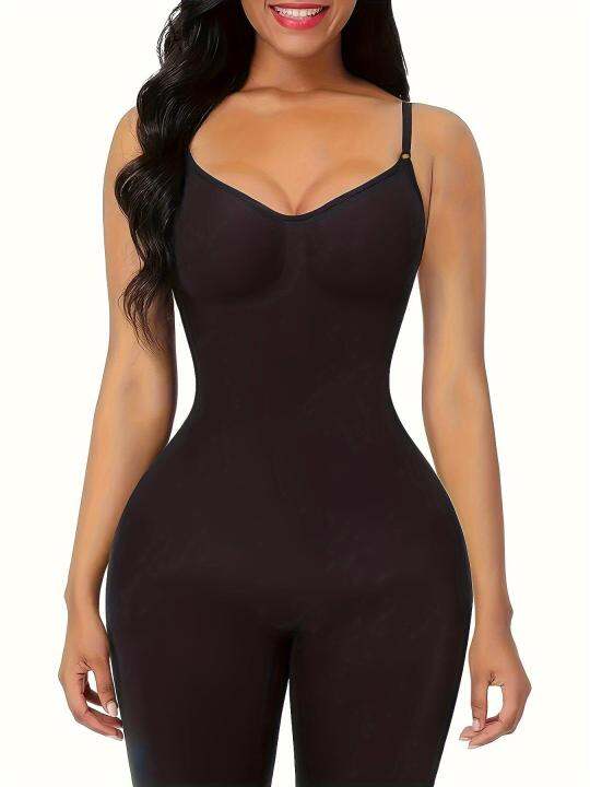 fana123 Seamless Solid Shaping Romper, Tummy Control Butt Lifting Slip Body  Shaper, Women's Underwear & Shapewear