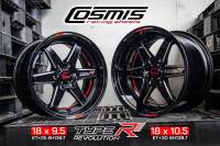 ล้อแม็กใหม่ ขอบ18 -  COSMIS รุ่น TYPE R REVOLUTION - สีดำแดง - ขอบ18 x 9.5 x 10.5 x 5รู114.3 ET25/30 - ส่งฟรี Kerry Express - กรุณาสอบถามสต็อกก่อนกดสั่งซื้อ