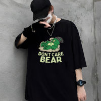 เสื้อยืดคุณภาพดี   Premium Quality Weed Bear DonT Care Bear Gift Cotton Gildan T-Shirt