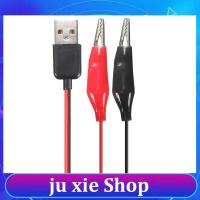 JuXie store Alligator Test Clips Clamp to USB Male Connector Power Supply Adapter Wire 60cm Cable Red and Black