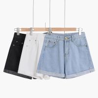 COD jfdss Vintage Wide-leg denim shorts women summer high waist shorts