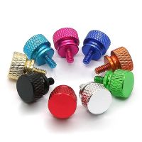 5Pcs 3*6 or 6#-32*6mm Aluminum Alloy Computer Chassis Colorful Screws  Knurled Head Screw Hand Twist Bolt Nails Screws  Fasteners