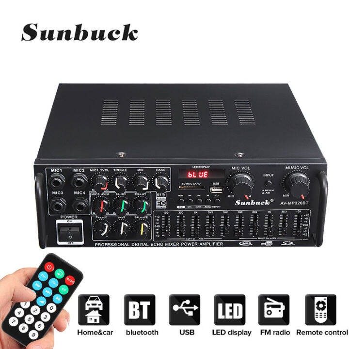 sunbuck-2000w-5-0-bluetooth-2-channel-audio-power-hifi-amplifier-326bt-12v-220v-av-amp-speaker-with-remote-control-4-micro-for-car-home