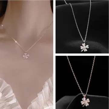 S925 Silver Four-Leaf Clover 18K Rose Gold Lucky Clover Necklace - China  Jewelry and Jewellry price