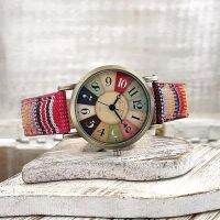 Leather Watch Women Watch for Elderly WATCHES FOR WOMEN WITH MULTICOLOUR RAINBOW PATTERN