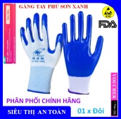 [ PHÂN PHỐI GIÁ SỈ ] Găng tay bảo hộ phủ sơn xanh, găng tay bảo hộ an toàn - Phân phối chính hãng