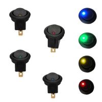 【hot】✷❉  5Pcs ON/OFF 12V Round Rocker Dot Luminescence Toggle Switches Car Accessories