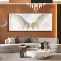 Sumanssa บทคัดย่อ Angel Wings และ Feathers Art โปสเตอร์โรแมนติกภาพวาดผ้าใบพิมพ์ห้องนอนภายใน Home Decor ของขวัญ New