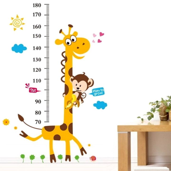 kids-unicorn-childs-wall-girl-nursery-boy-decor-ruler-for-giraffe-sticker-cartoon