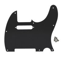 FLEOR Anodized อลูมิเนียม TL 8หลุม Pickguard กีตาร์โลหะสีดำ1.5มม. รอยขีดข่วนแผ้นด้วยสกรู