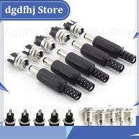 Dgdfhj Shop 12V 5.5*2.1mm DC Male Plugs DC022 DC 099 Power Socket Female Jack Screw Nut Panel Mount Connector DIY