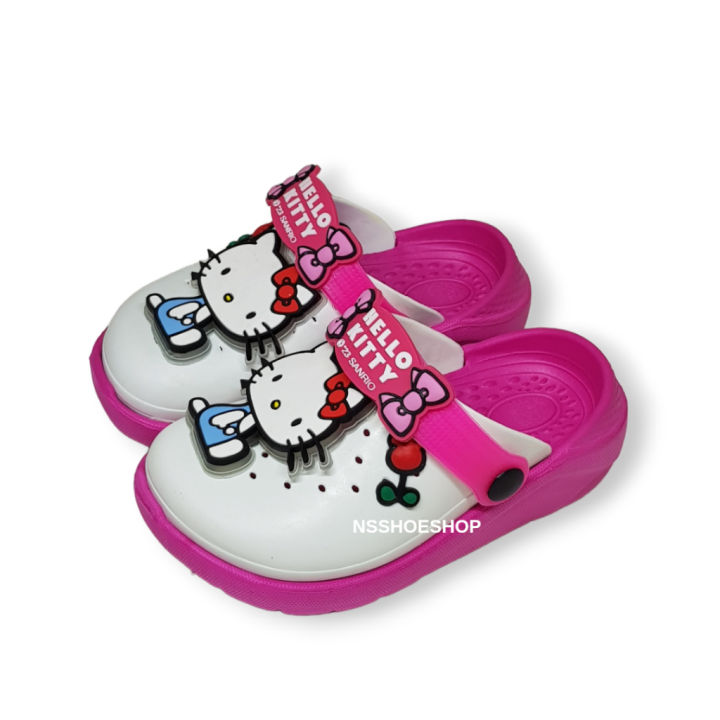 รองเท้าหัวโตเด็ก-clog-มีไฟ-led-hello-kitty-ลาย-เฮลโล-คิตตี้-รุ่น-ktl-537