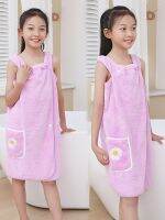 ☃♞ Childrens bath towel to home condole female cute cartoon wrapped bathrobe shower suction boy