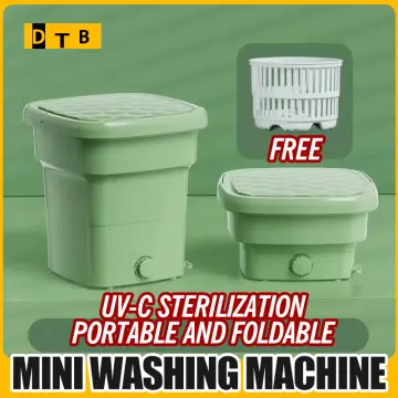 8L Small Folding Washing Machine Can Be Dehydrated Portable Underwear  Underwear and Socks Washing Machine UV Sterilizer - AliExpress