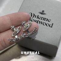 Vivienne Westwood Saturn ปรับได้ตัวอักษรหลายชุดต่างหูตุ้มหูแกว่งความรู้สึกขั้นสูงของผู้หญิง