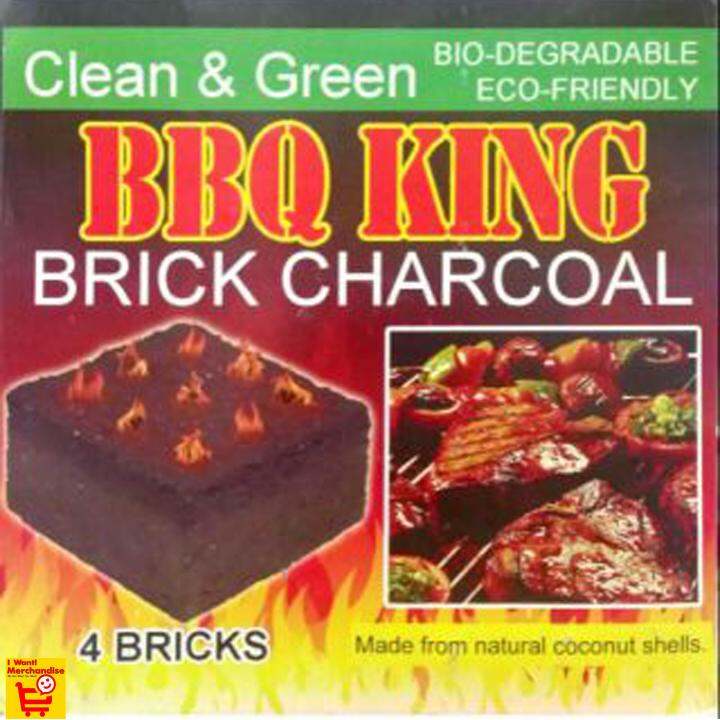 BBQ King Brick Charcoal 4 PCS, Burns hotter, last longer. It is a clean