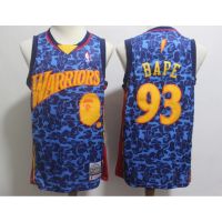 Hot Newest Top-quality New arrival 2022 2023 Newest shot goods Most popular 22/23 Top quality Ready Stock High quality new mens Golden State Warriors 93 BAPE Joint name embroidery basketball jerseys jersey blue