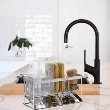 1pc Stainless Steel Sink Storage Shelf Table Top Spong Mop Rag Dishcloth  Sink Draining Bathroom Storage Rack