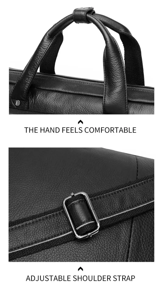 SCHLATUM Genuine Leather Briefcases Hard For Men Luxury Handbags