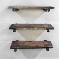 【CW】 Pipe Shelf Industrial Floating Shelves   Wall Bracket - 1x Aliexpress