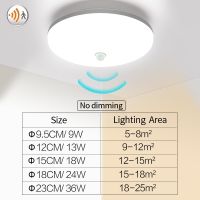 LED Ceiling Lights PIR Motion Sensor Smart Home Lighting AC85-265V 9W 13W 18W 24W 36W Ceiling Lamp For Room Hallways Corridor