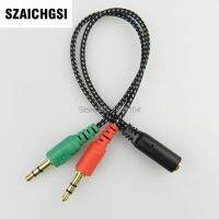 SZAICHGSI Nylon 3.5mm Jack male to Microphone earphone female Extension Aux Audio Splitter Cable Y Splitter for iPhone5 1000pcs  Cables