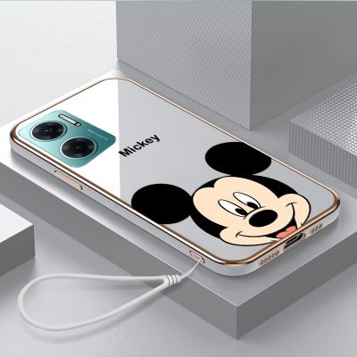 VIVO Y22S Y16 Stylish Mickey Mouse ยางฝาครอบโทรศัพท์ Glossy ไฟฟ้าชุบกันกระแทกปลอก