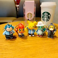 【CW】 Aниме Pokemon Anime Figure Pikachu Psyduck Snorlax Metal PVC Pokémon Aldult Children Toys Car Keychain Or Bag Pendant Gift