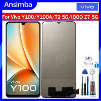 Ansimba LCD TFT 6.38นิ้วสำหรับ Vivo Y100/Y100A/T2 5G/IQOO Z7 5G เครื่องอ่านพิกัดจอแสดงผล LCD แบบสัมผัสหน้าจอแทนการประกอบสำหรับ Y100 Vivo Y100A T2 5G IQOO Z7 5G V2239 V2240หน้าจอ I2207 V2222