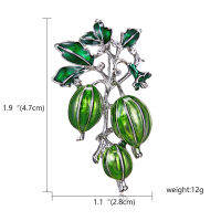 RINHOO Green Vegetable Fruit Loofah Brooches Harajuku Style Clothes Collar Clip Pin Rhinestone Plant Brooch Accessories