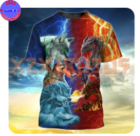 【 xzx180305 】 Personalized Custom Name Short Sleeve 2023 Summer Wolf And Moon Night 3D Full Print t shirt style5