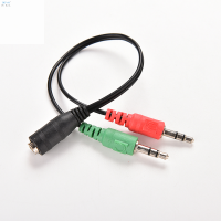 Deng 3.5MM FEMALE TO 2 dual MALE JACK plug ชุดหูฟังสเตอริโอ MIC Splitter CABLE