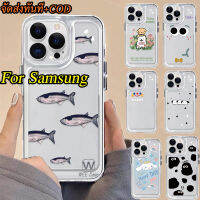 การ์ตูนน่ารัก กันกระแทก เคสโทรศัพท์ For Samsung A54 A34 A13 A52S A10 A10S A13 A70 A23 A53 A22 A72 A73 A20 A30 M10S A20S A21S A12 A32 A51 A71 A22 S10 S21 S20 FE Plus แบบใส TPU Space Case แบบหนา