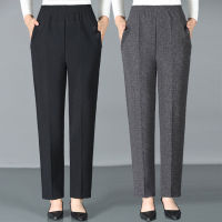 【มีไซส์ใหญ่】Plus size Women Trousers Spring Fall Elastic Waist Casual Pants