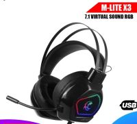 หูฟังเกมมิ่ง Tsunami M-LITE X3 7.1 Virtual Sound RGB Gaming Headphone