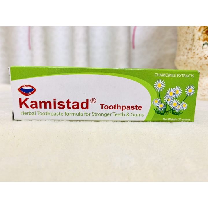 kamistad-ยาสีฟันสมุนไพร-เข้มข้น-ขนาด-20g-แก้ปัญหากลิ่นปาก-ดูแลครบเรื่องแผลในปาก