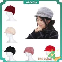 OKDEALS Windproof Outdoor Winter Warm Fur Ball Cap Faux Fur Beanie Girl Knitted Hats