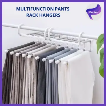 1pc Foldable Pants Hanger Multi-layered Clothes Hanger, Magic Pants Clips,  Multifunctional Anti-slip Stainless Steel Trouser Hanger | SHEIN