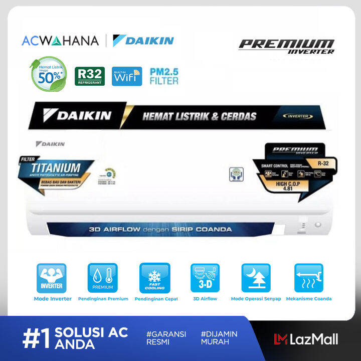 Daikin AC Split Dinding Inverter Premium Thailand R32 2 PK - FTKM50SVM4 ...