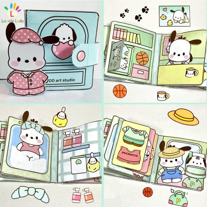 APEIXIN Quiet Book mini Pacha Dog Girl Dress Up Doudou Children Educational Handmade diy Crayon