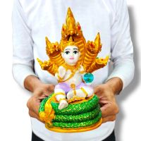 กุมารน้อยประทานพร กุมารเทพนาคา ประทับนั่งบัลลังก์นะคราช งานแต่งสี งานลิขสิทธิ์แท้ งานเรซิ่นหล่อตันทั้งองค์