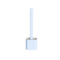 Toilet Brush With Base Holder Silicone Head Flexible Soft Bristles Brushes Wall-Mounted Detachable Durable Bathroom Accessories