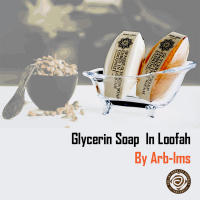 สบู่กลีเซอรีนในใยบวบ สบู่บำรุงผิว สบู่ธรรมชาติผสมสารสกัดผลไม้ ( Glycerin Soap in Loofah ) Handmade มาตรฐาน GMP 60 กรัม