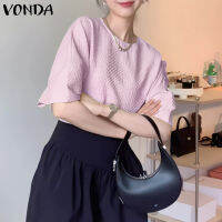 MASHYCHIC VONDA เสื้อยืดผู้หญิงลำลองสำหรับผู้หญิง,สีทึบฤดูร้อนใหม่